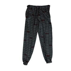 Public‎ Record Sweatpants Boys 10 Black Savage Print Fleece Jogger Lounge
